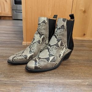 Lucchese Ella Python Pointed Toe Chelsea Boot Women's 8B